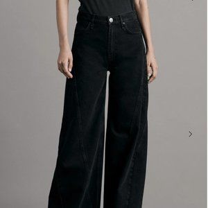 Rag & Bone Sofie Splice High-Rise Wide Leg Black Jeans